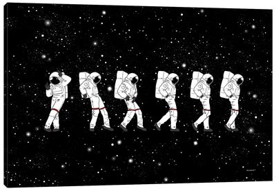 Astronaut Love Moonwalk Canvas Art Print - Kids Astronomy & Space Art