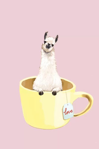 Kids Inspirational Art: Llama In Cup by Big Nose Work