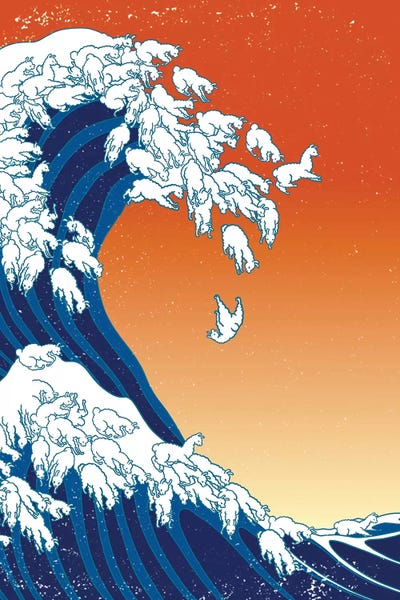 The Great Wave: Llama Waves by Big Nose Work