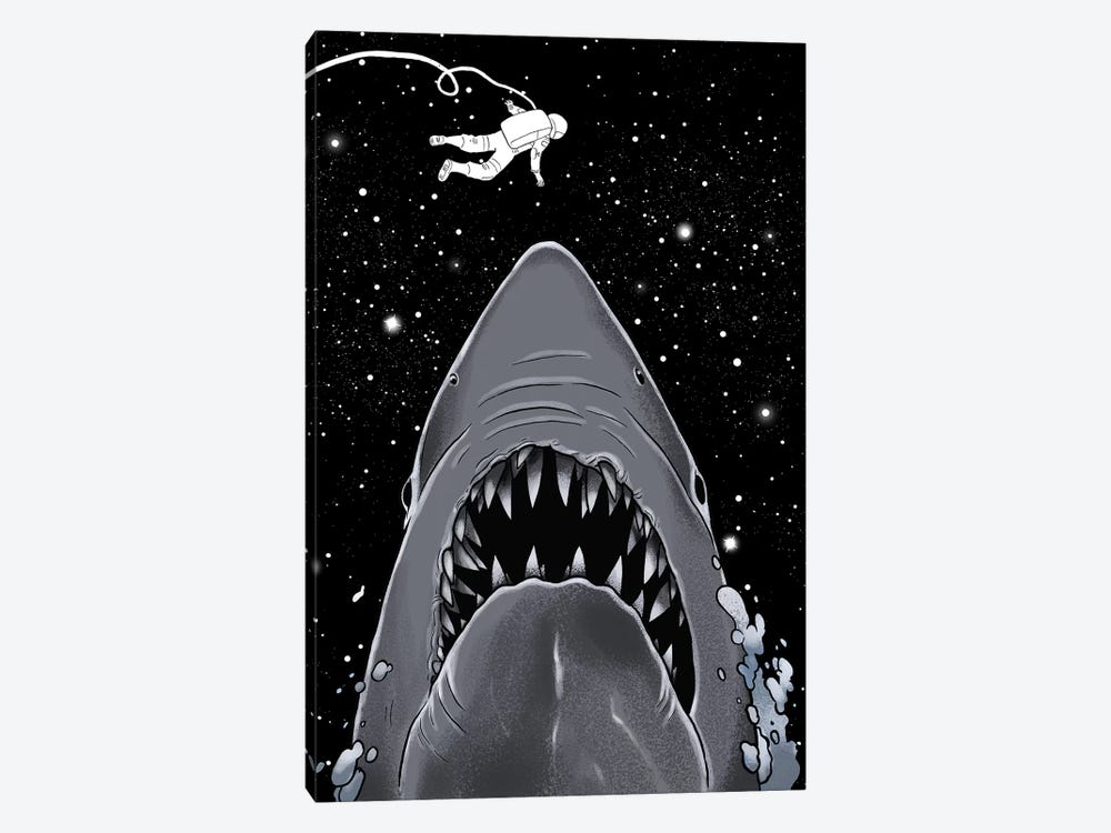 Astronaut Meets Jaws by Big Nose Work 1-piece Canvas Wall Art