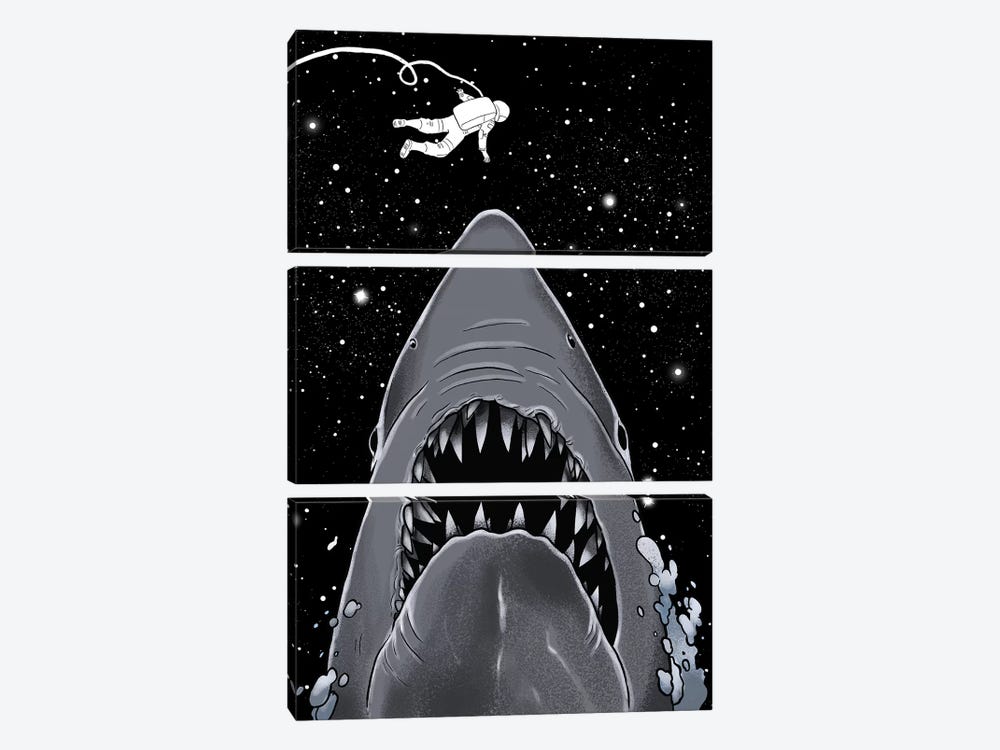 Astronaut Meets Jaws by Big Nose Work 3-piece Canvas Artwork