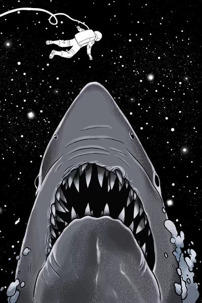 Sharks: Astronaut Meets Jaws by Big Nose Work