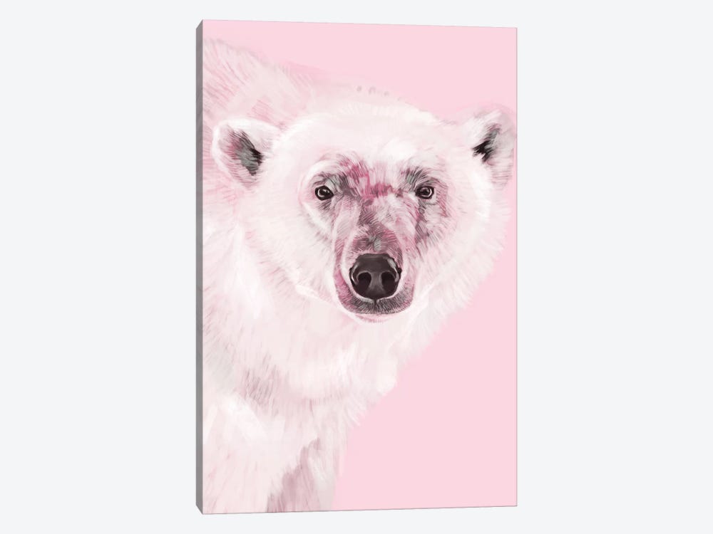 Polar Bear In Pink by Big Nose Work 1-piece Canvas Print