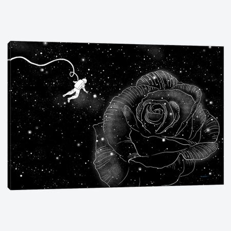 Rose In Space Canvas Print #BNW70} by Big Nose Work Canvas Wall Art