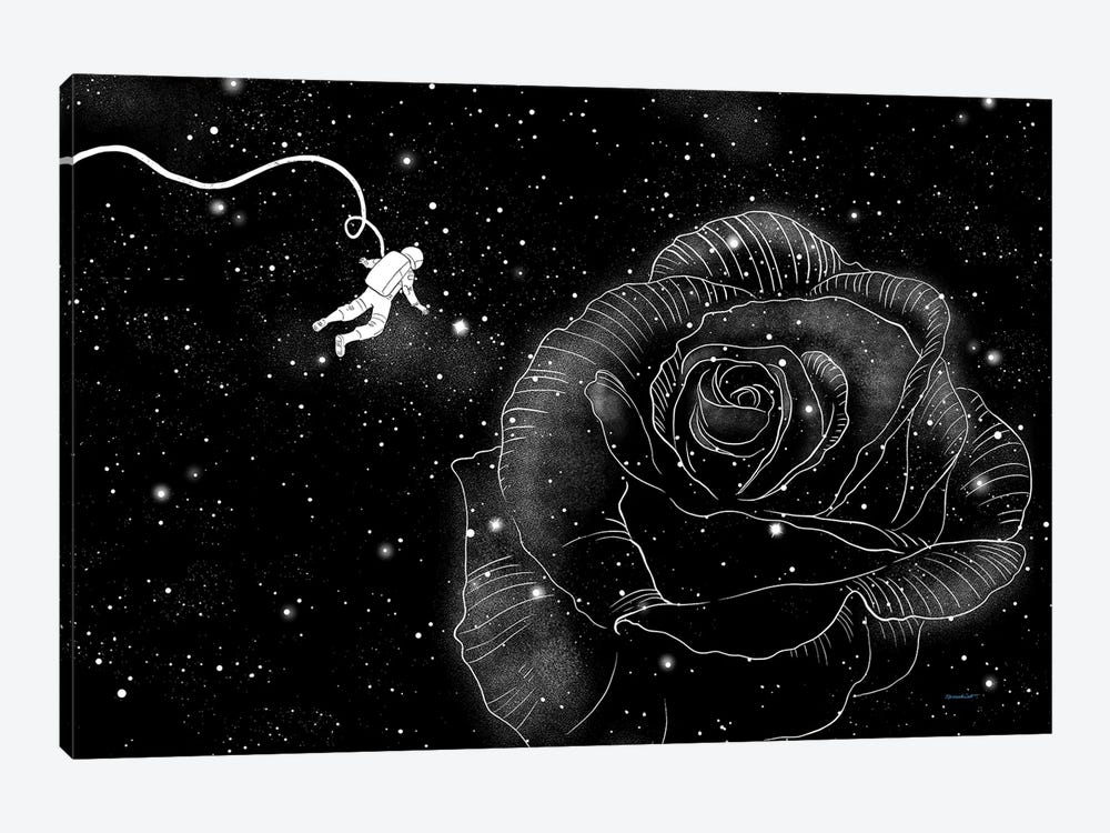 Rose In Space by Big Nose Work 1-piece Canvas Art