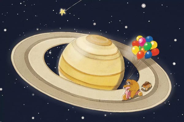 Sloths: Sloth Happy Ride on Saturn by Big Nose Work