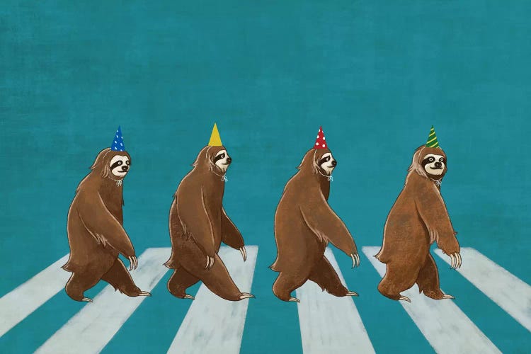 Sloth Abbey Road by Big Nose Work wall art