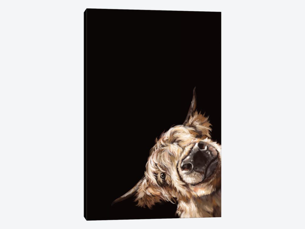 Sneaky Highland Cow In Black by Big Nose Work 1-piece Art Print
