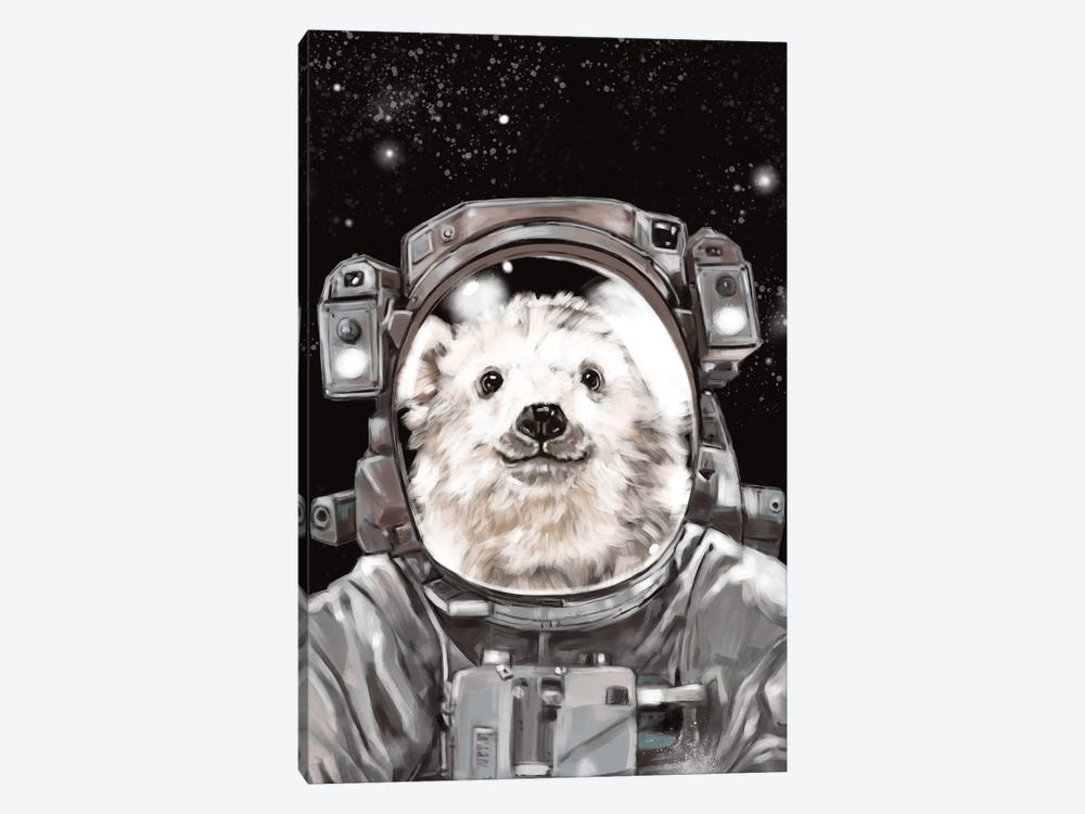 Astronaut Polar Bear Selfie by Big Nose Work 1-piece Canvas Art