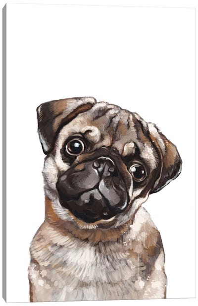 The Melancholic Pug Canvas Art Print - Pug Art