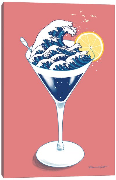 Wave Cocktail Canvas Art Print - The Great Wave Reimagined