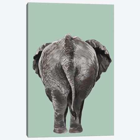 Elephant Butt Canvas Print #BNW92} by Big Nose Work Canvas Art