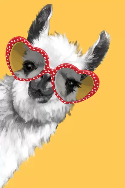 Kids Art Girls: Fashion Hipster Llama With Glasses by Big Nose Work