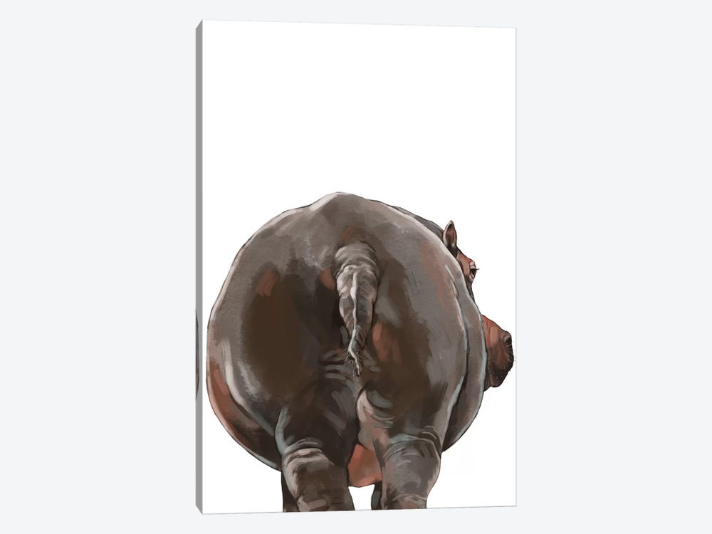 Hippo Butt by Big Nose Work 1-piece Canvas Wall Art