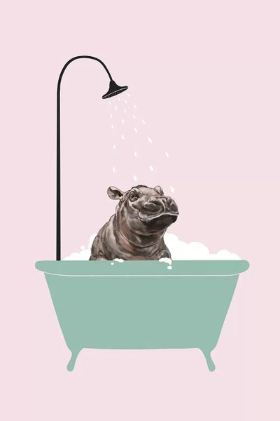 Hippopotamuses: Hippo In Bathtub by Big Nose Work