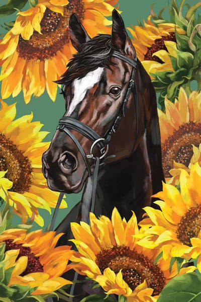 Sunflowers: Horsewith Sunflower by Big Nose Work