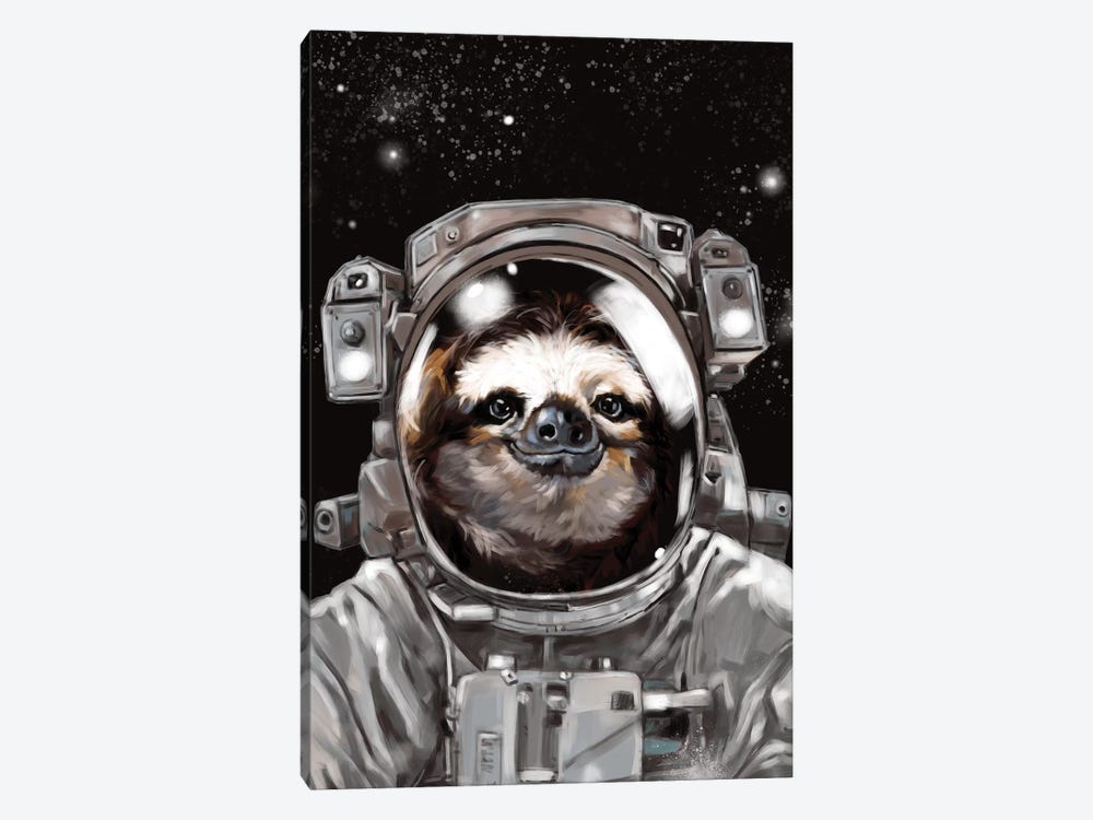 Astronaut Sloth Selfie by Big Nose Work 1-piece Canvas Artwork