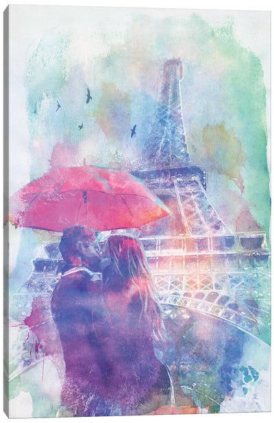 Eiffel Tower Love Canvas Art Print