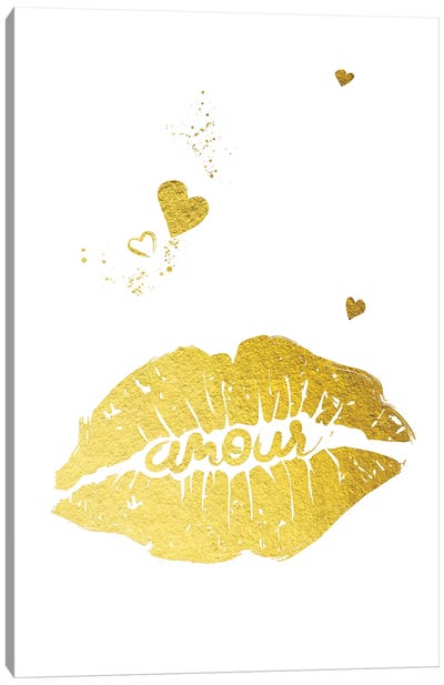 Golden Amour II Canvas Art Print - Fashion Typography