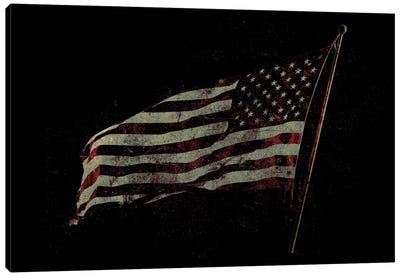 American Flag Canvas Art Print - 33 Broken Bones