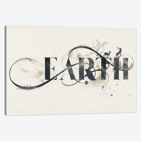 Elemental Typograph - Earth Canvas Print #BNZ233} by 33 Broken Bones Canvas Print
