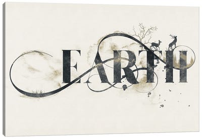 Elemental Typograph - Earth Canvas Art Print - 33 Broken Bones