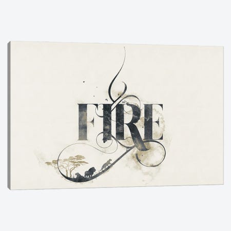Elemental Typograph - Fire Canvas Print #BNZ234} by 33 Broken Bones Canvas Wall Art