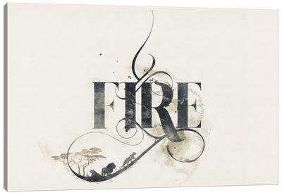 Elemental Typograph - Fire Canvas Art Print - 33 Broken Bones