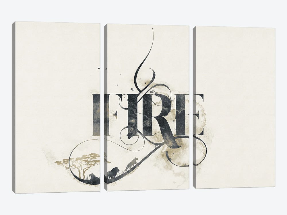Elemental Typograph - Fire by 33 Broken Bones 3-piece Art Print