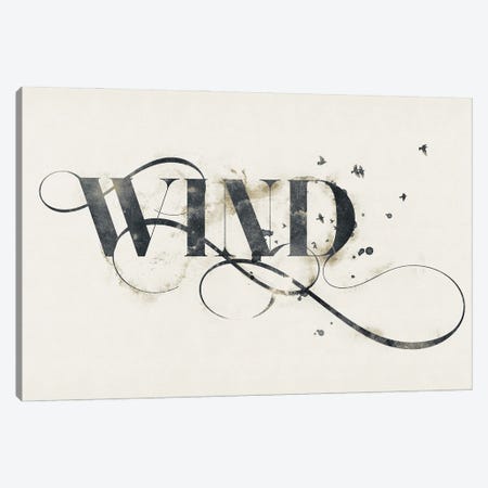 Elemental Typograph - Wind Canvas Print #BNZ236} by 33 Broken Bones Canvas Wall Art