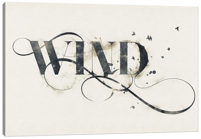 Elemental Typograph - Wind Canvas Art Print - 33 Broken Bones