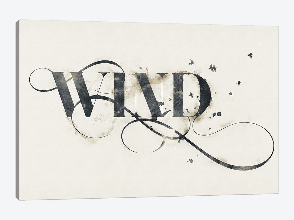 Elemental Typograph - Wind by 33 Broken Bones 1-piece Canvas Art Print