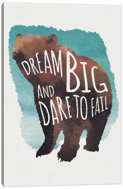 Dream Big Canvas Art Print - Bear Art
