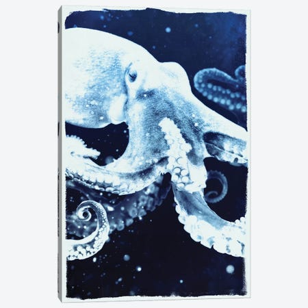 Indigo Octopus Canvas Print #BNZ27} by 33 Broken Bones Canvas Print