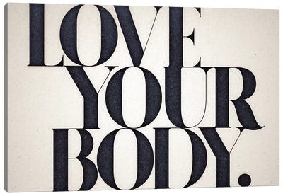 Love Your Body Canvas Art Print - Motivational Typography
