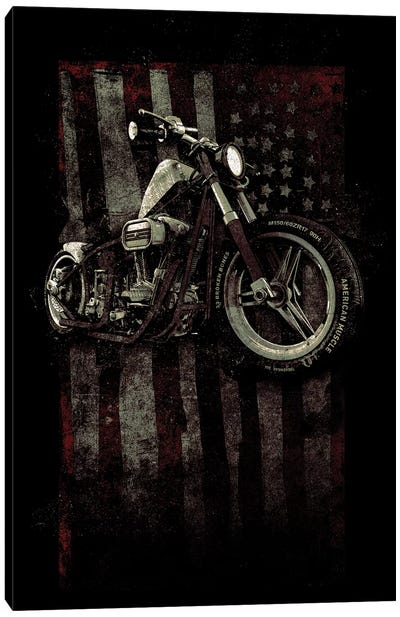 American Muscle: Motorcycle I Canvas Art Print - 33 Broken Bones