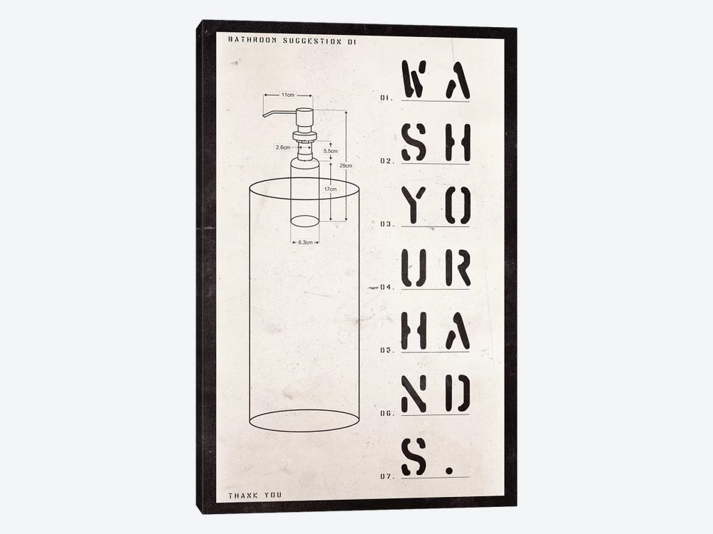Soap Dispenser Patent Print by 33 Broken Bones 1-piece Canvas Print