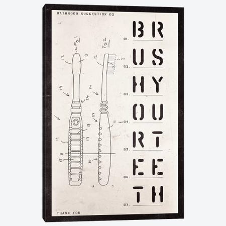 Toothbrush Patent Print Canvas Print #BNZ42} by 33 Broken Bones Canvas Wall Art