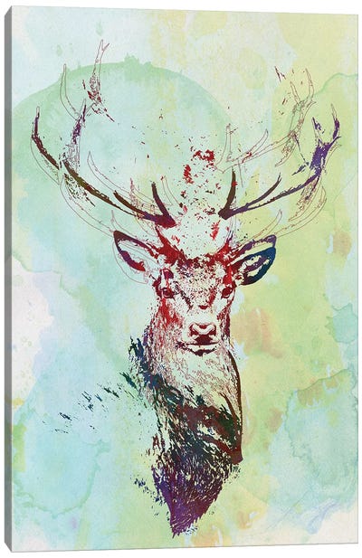 Watercolor Wildlife I Canvas Art Print - Rustic Décor