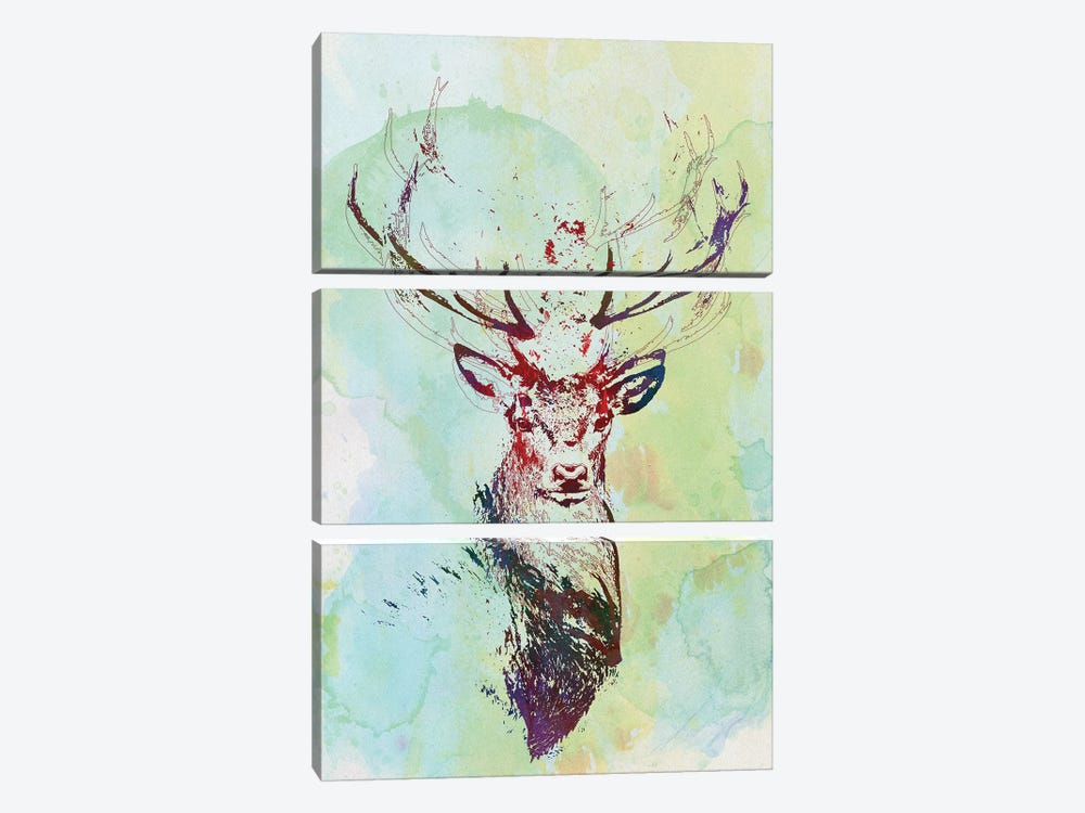 Watercolor Wildlife I by 33 Broken Bones 3-piece Art Print