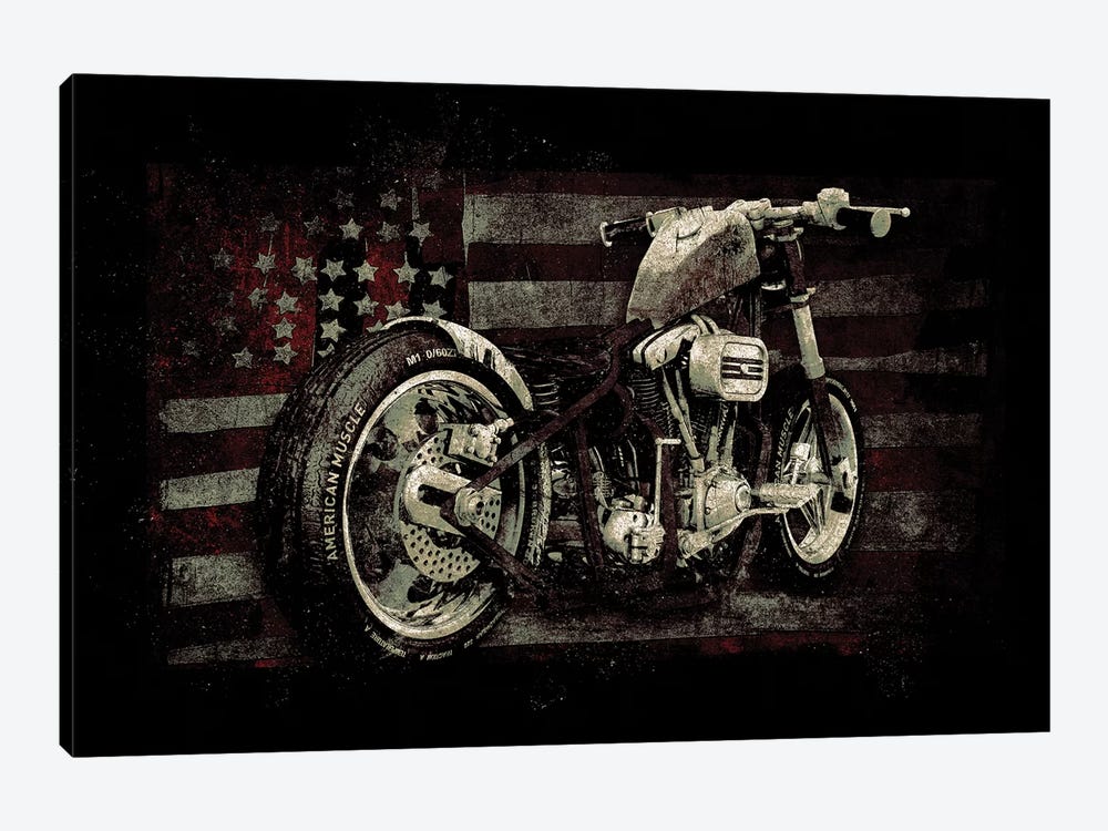 American Muscle: Motorcycle II by 33 Broken Bones 1-piece Canvas Wall Art