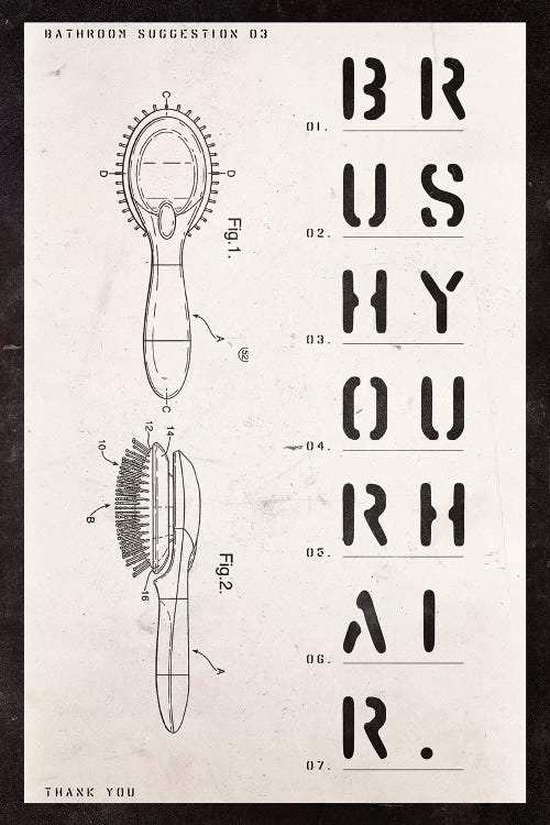 Brush Patent Print