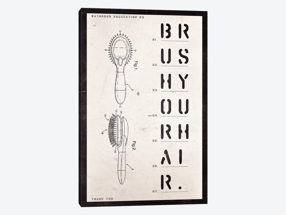 Brush Patent Print by 33 Broken Bones 1-piece Canvas Art
