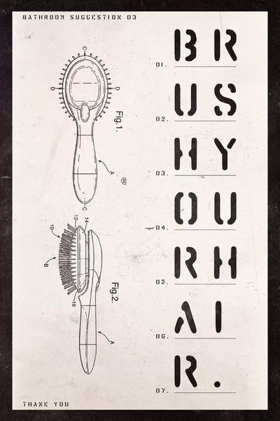 Brush Patent Print