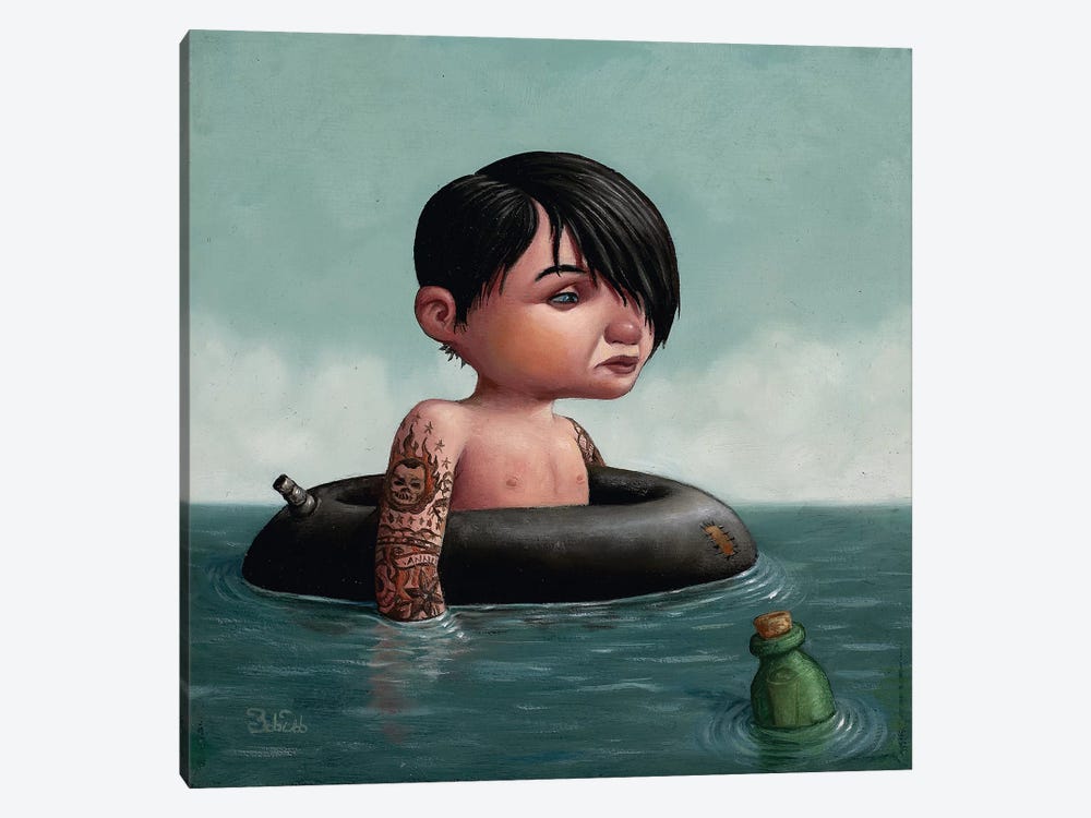Message In A Bottle by Bob Dob 1-piece Canvas Print