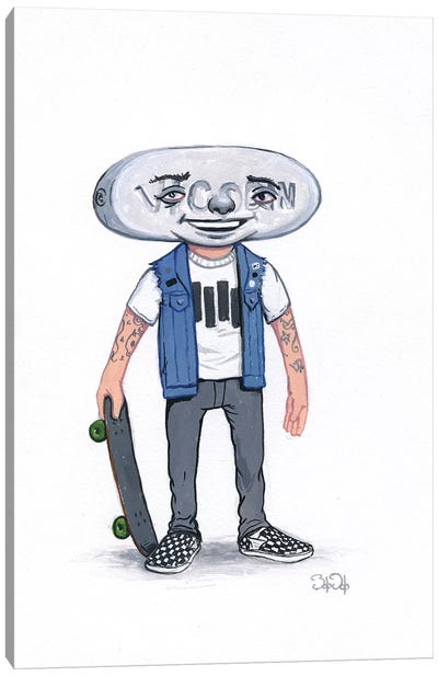 Pill Head Skater Canvas Art Print - Bob Dob