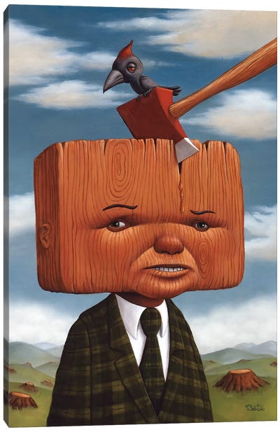 Block Head Canvas Art Print - Bob Dob