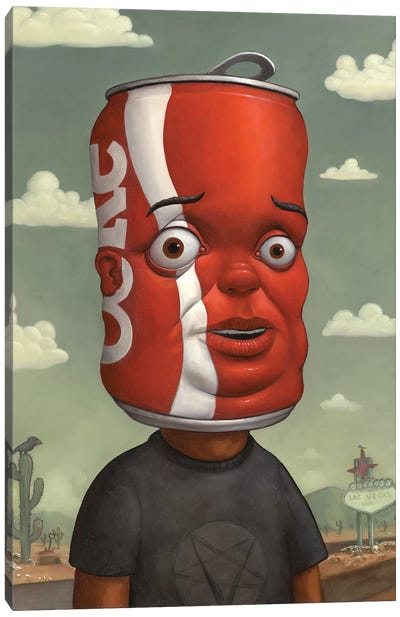 Coke Head I Canvas Art Print - Pop Surrealism & Lowbrow Art