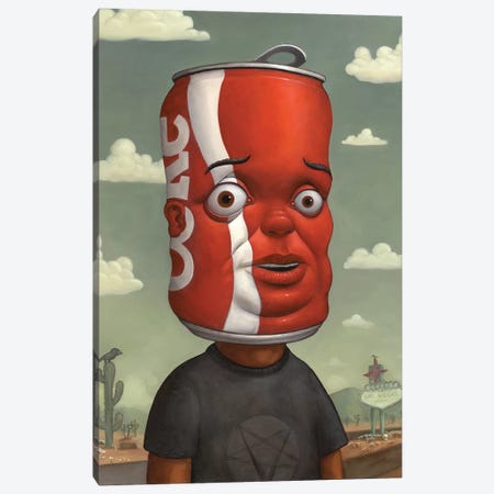 Coke Head I Canvas Print #BOD6} by Bob Dob Canvas Artwork