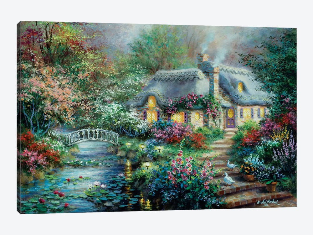 Little River Cottage by Nicky Boehme 1-piece Canvas Artwork